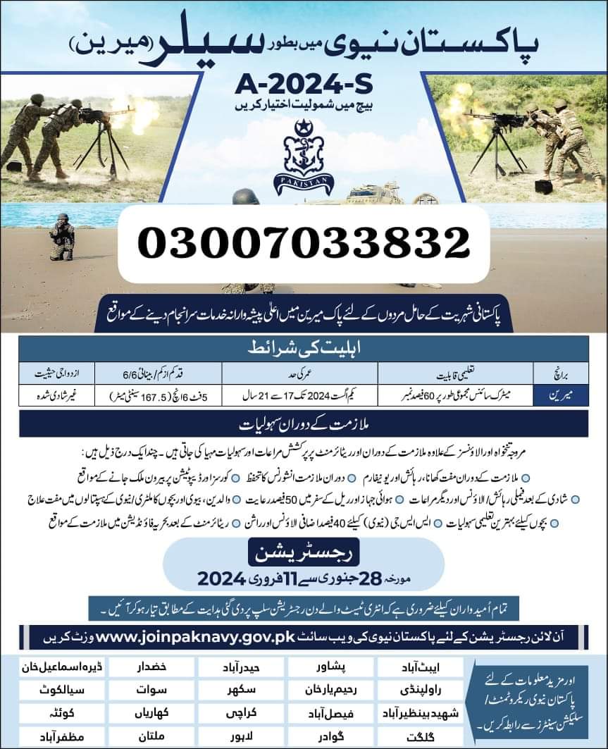 Pakistan navy jobs 2024